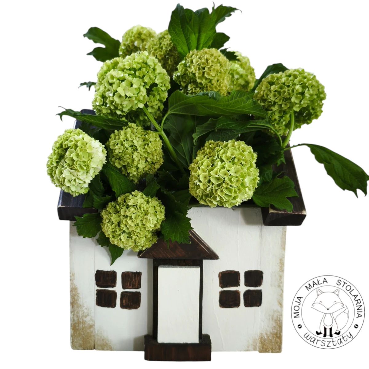 Drewniany domek DIY jako osłonka na doniczkę wykonany ręcznie z litego drewna zestaw kreatywny do samodzielnego montażu